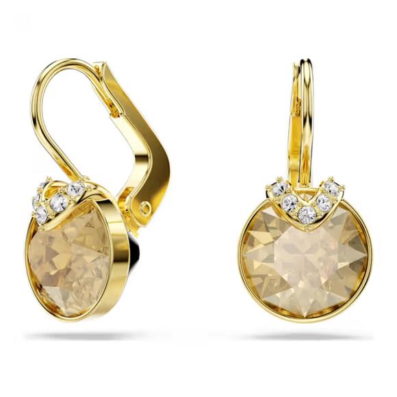 Swarovski Jewelry - Swarovski Bella V Drop Earrings – Round Cut Gold-Tone Plated